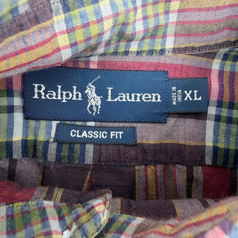 Ralph Lauren Button Down Shirt Mens XL Multicolor Plaid Classic Fit Short Sleeve - Picture 4 of 6